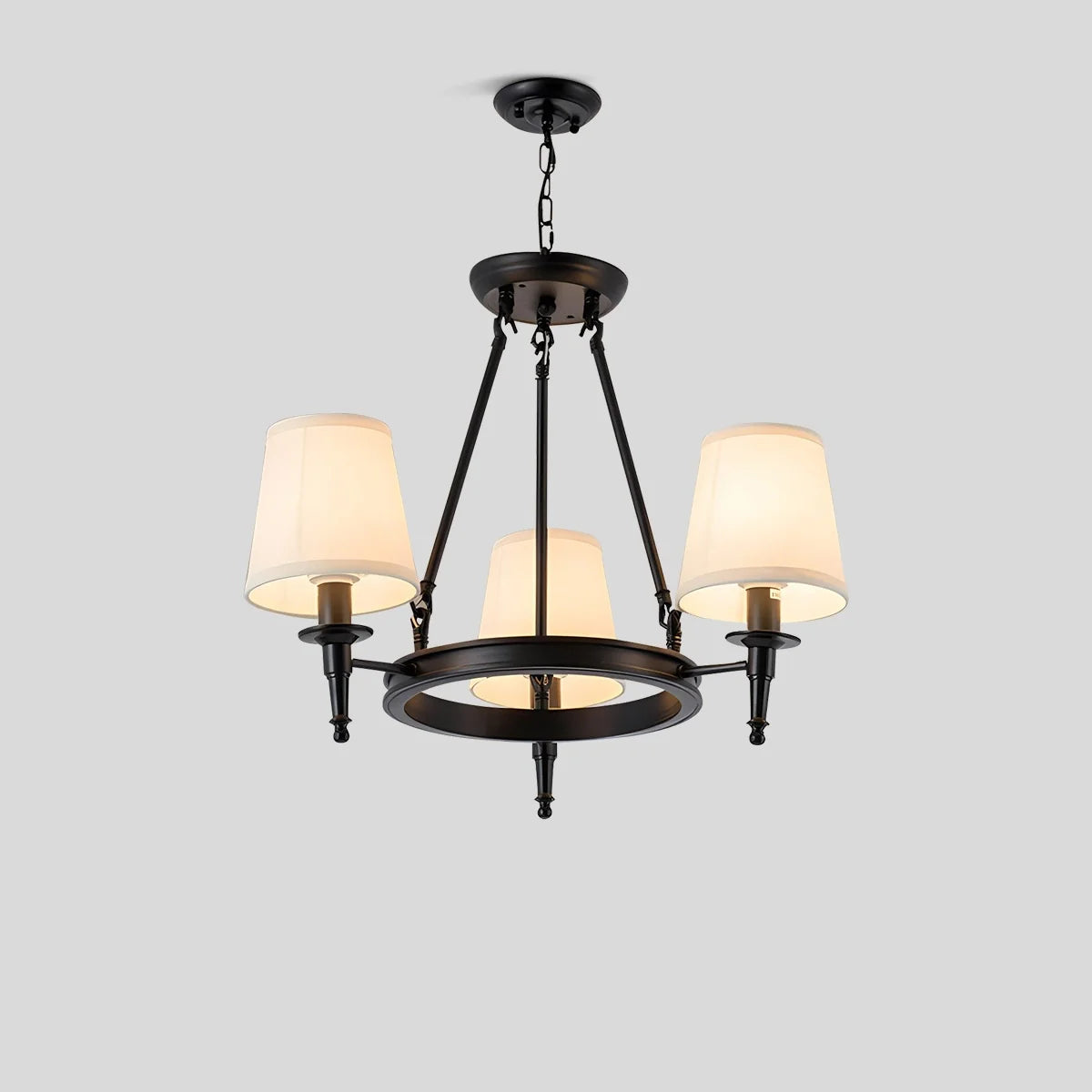 Vintage Ring Metal Fabric Chandelier