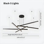 Multi Light Sticks LED Chandelier for Living Room