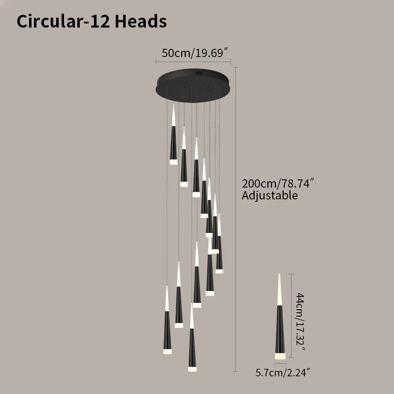 Meteor Shower Chandelier for Staircase