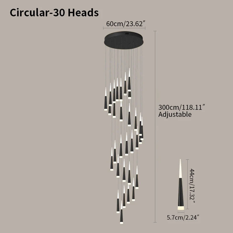 Meteor Shower Chandelier for Staircase