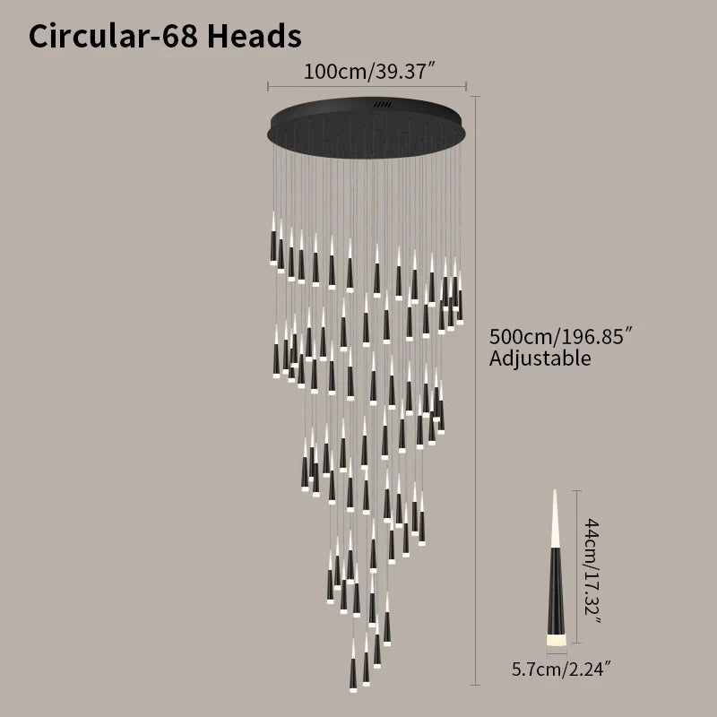 Meteor Shower Chandelier for Staircase