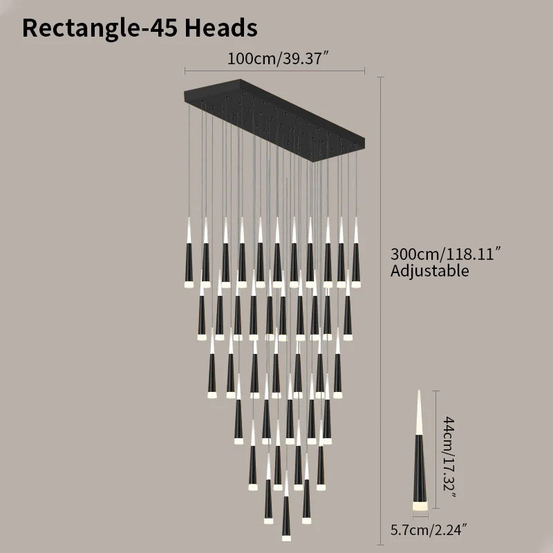 Meteor Shower Chandelier for Staircase