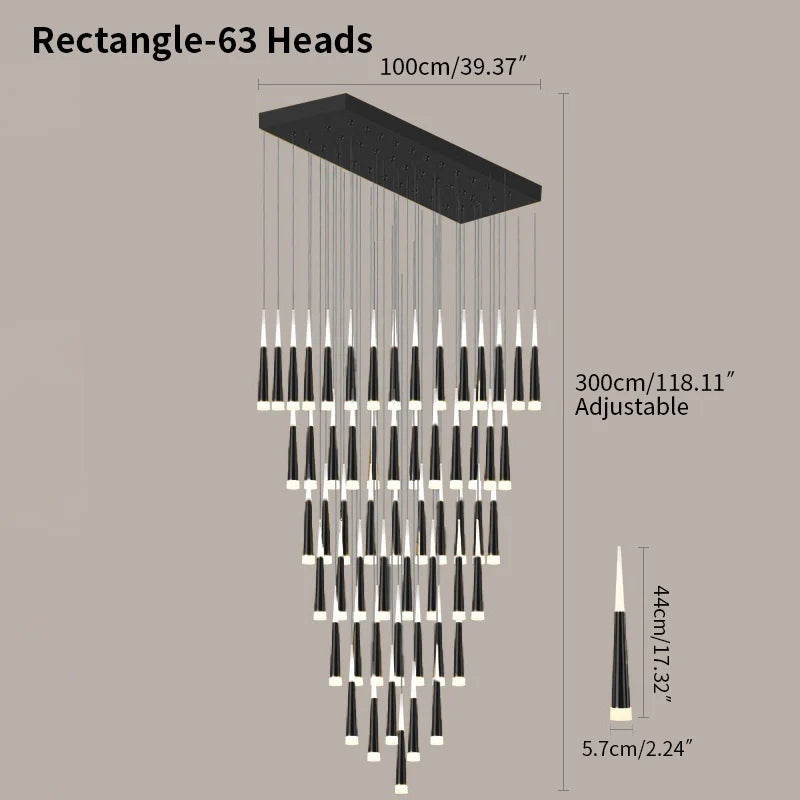 Meteor Shower Chandelier for Staircase