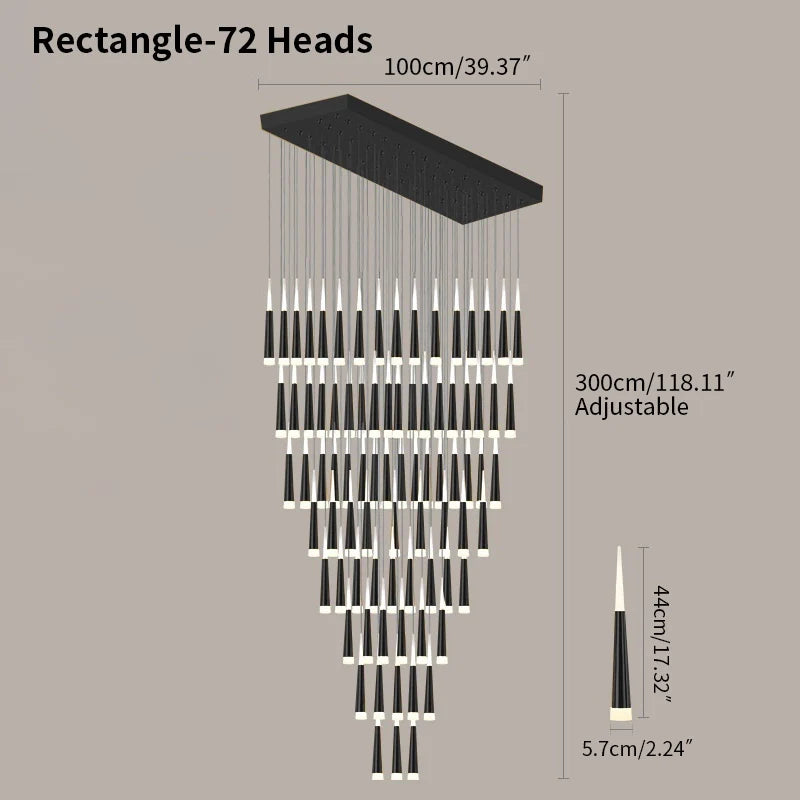 Meteor Shower Chandelier for Staircase