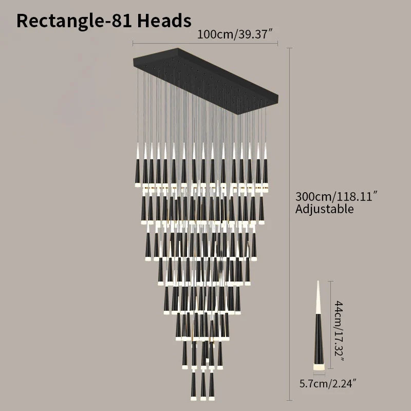 Meteor Shower Chandelier for Staircase