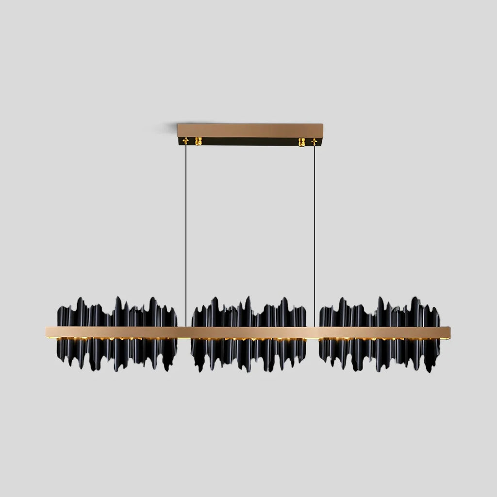 Iceberg Linear Chandelier-Black & Gold