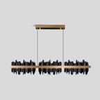 Iceberg Linear Chandelier-Black & Gold