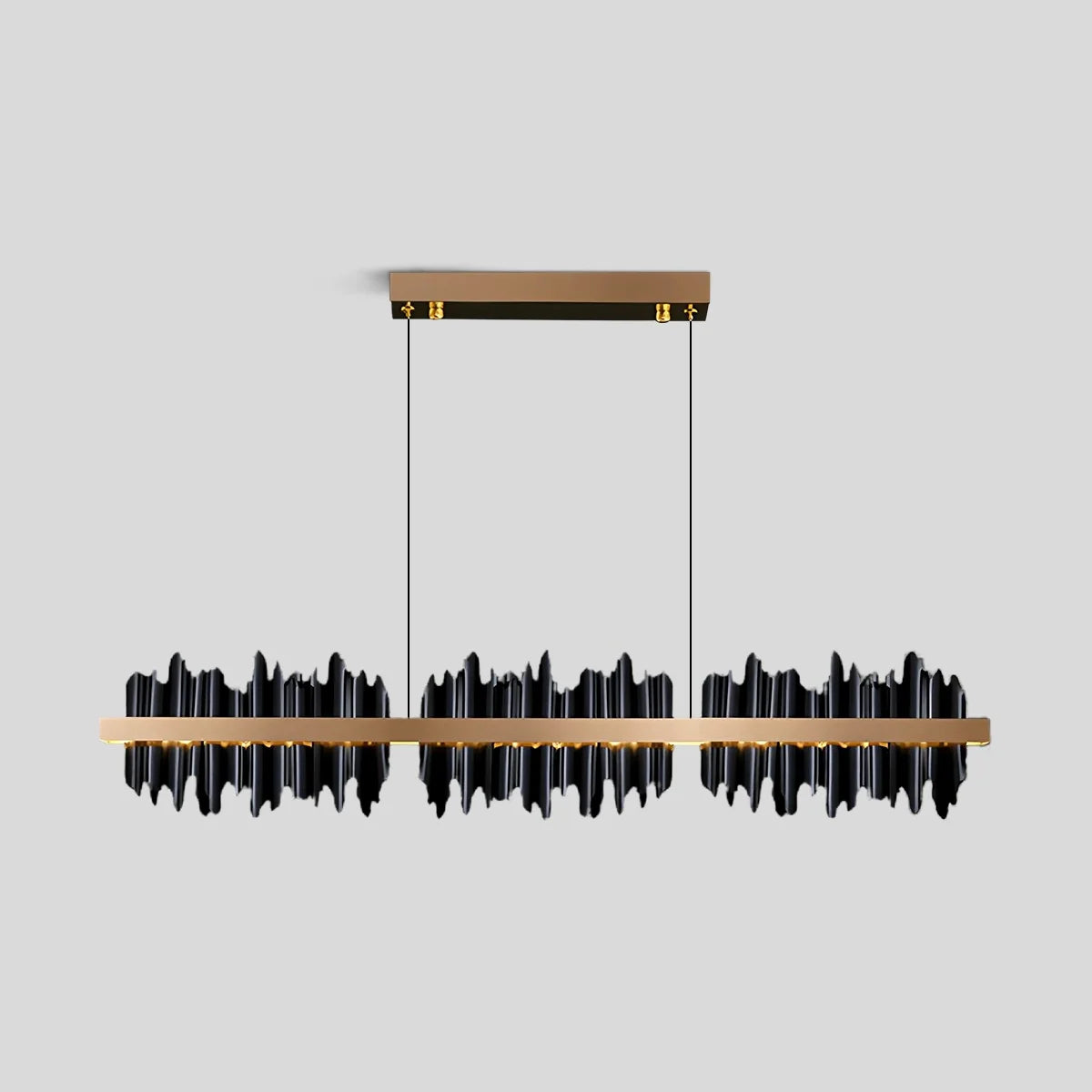 Iceberg Linear Chandelier-Black & Gold