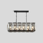 Rectangular Glass Chandelier - Modern LED Linear Lighting