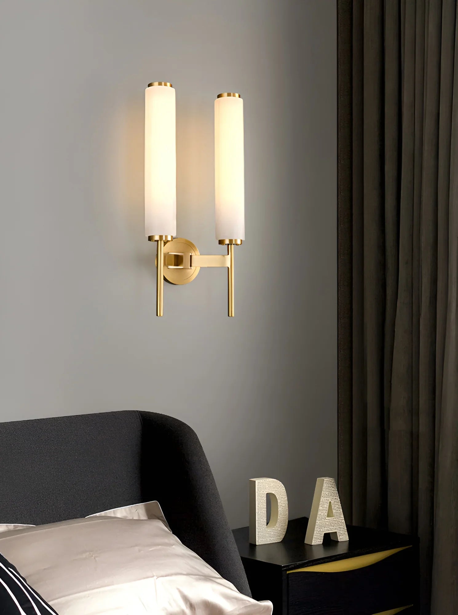 Brindisi Alabaster Candle Style Wall Lamp