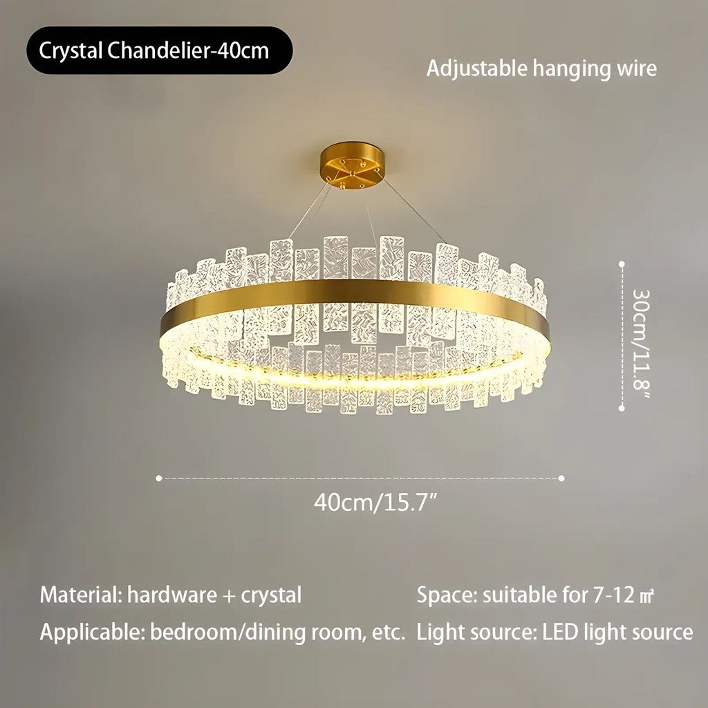 Modern Frosted Glass Crystal Chandelier