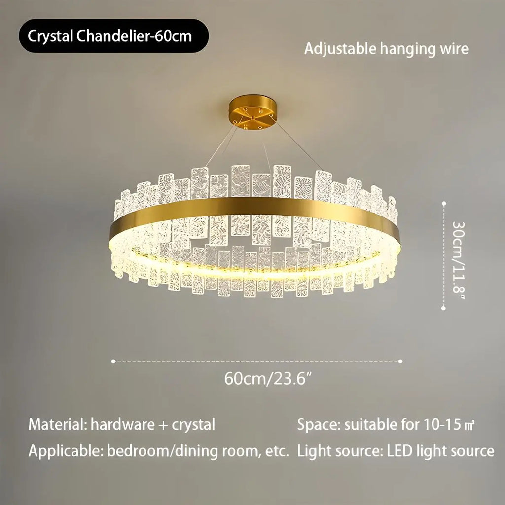 Modern Frosted Glass Crystal Chandelier