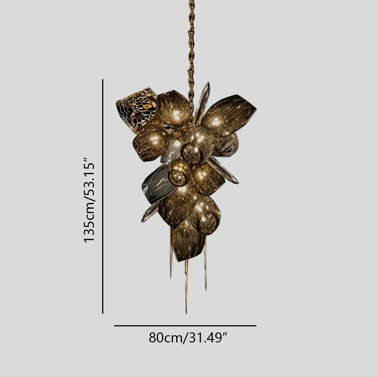 Kallisto Sculptural Glass Chandelier for Dining Room