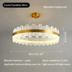 Modern Frosted Glass Crystal Chandelier