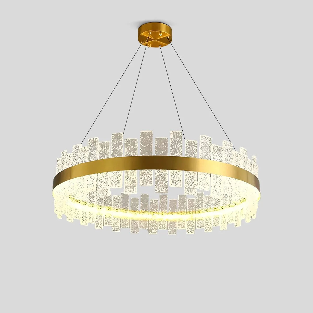 Modern Frosted Glass Crystal Chandelier