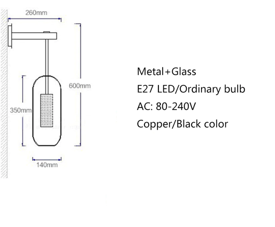 MILANA Clear Glass Wall Lamp