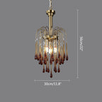 French Retro Water Drop Glass Chandelier
