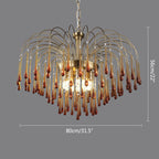 French Retro Water Drop Glass Chandelier