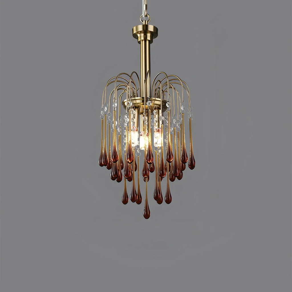 French Retro Water Drop Glass Chandelier