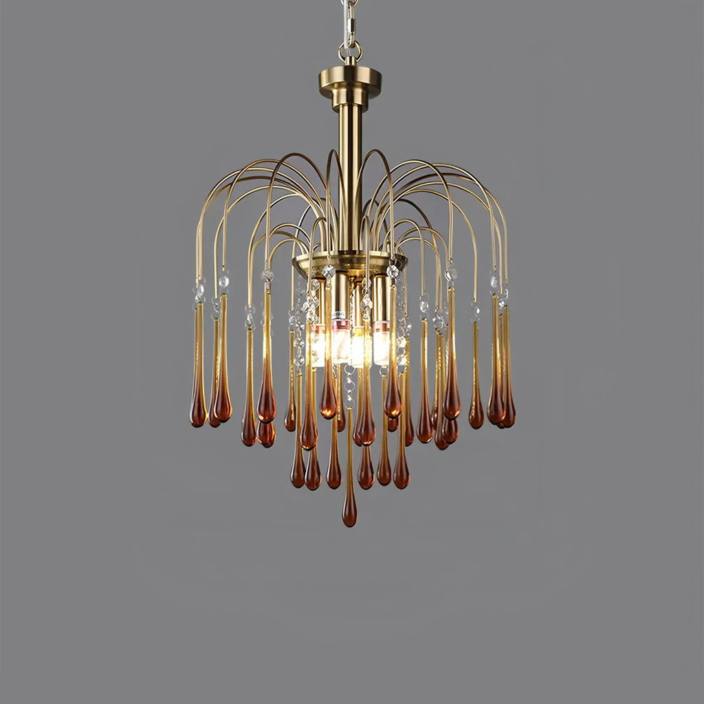 French Retro Water Drop Glass Chandelier