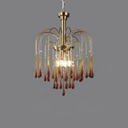 French Retro Water Drop Glass Chandelier