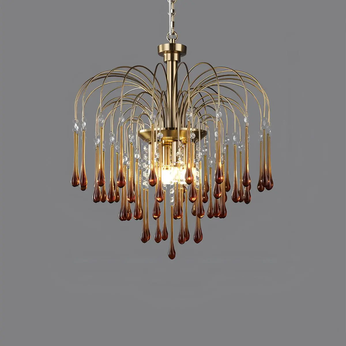 French Retro Water Drop Glass Chandelier