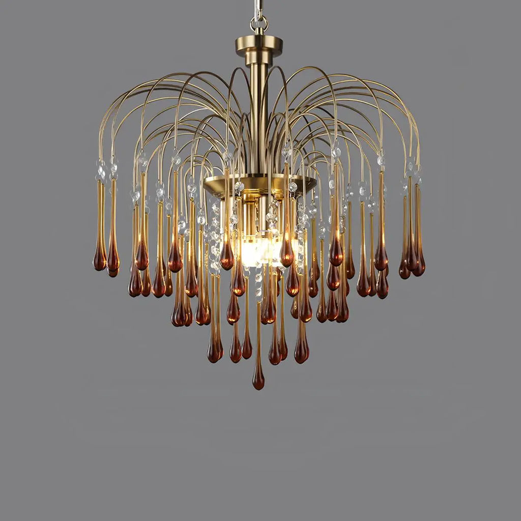 French Retro Water Drop Glass Chandelier