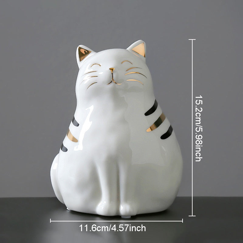 Ceramic Cat Vase Decor
