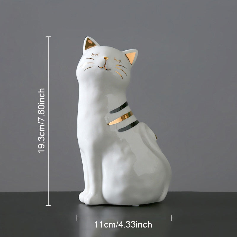 Ceramic Cat Vase Decor