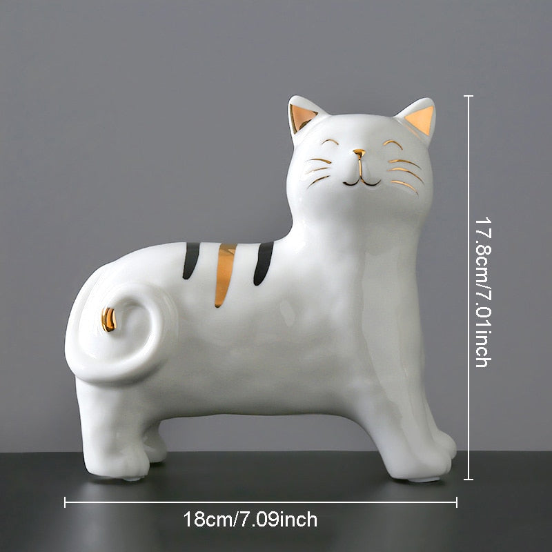 Ceramic Cat Vase Decor