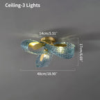 Peacock Blue Art Glass Chandelier for Dining Room