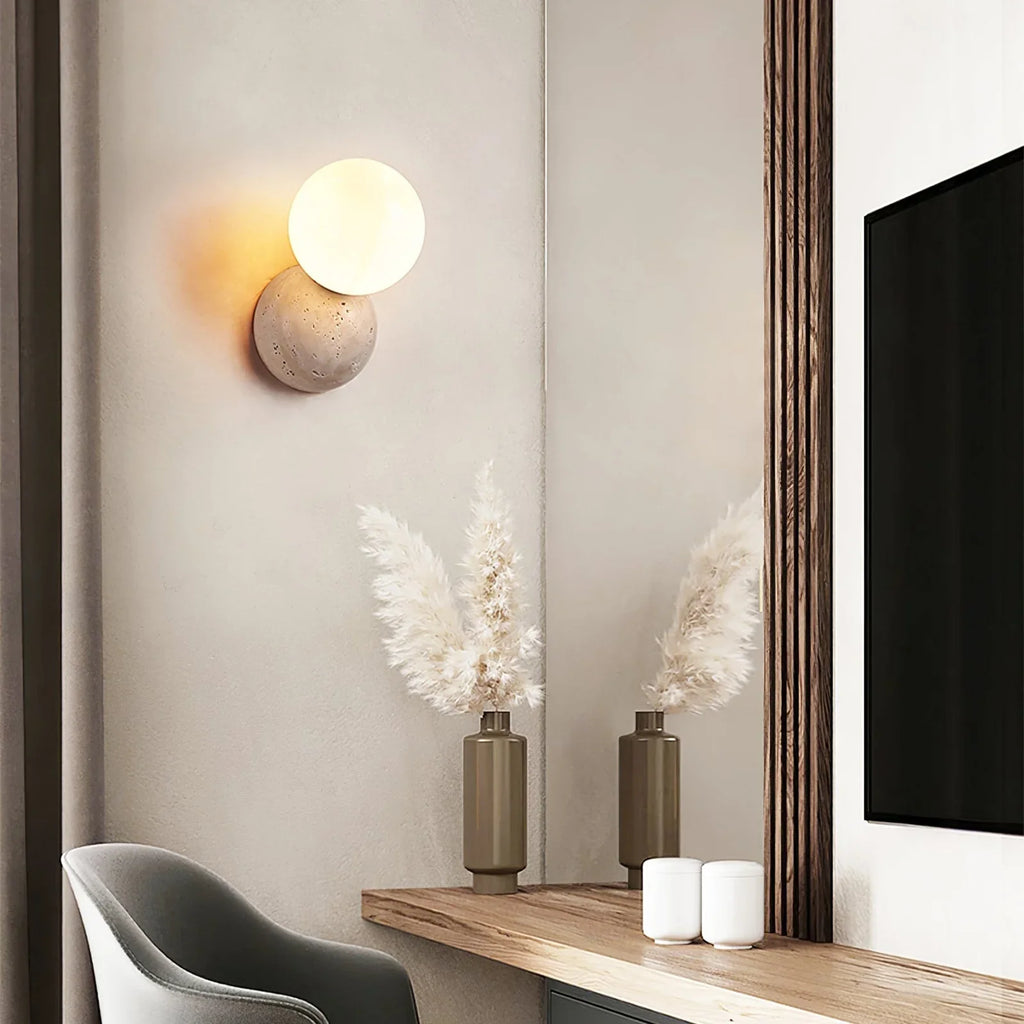 Celestial Travertine Tion Wall Lamp