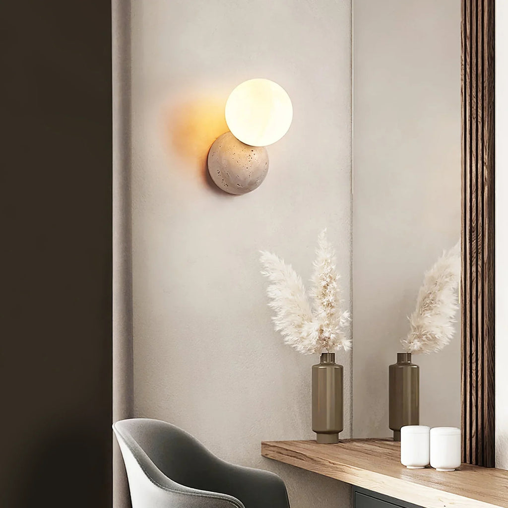 Celestial Travertine Tion Wall Lamp