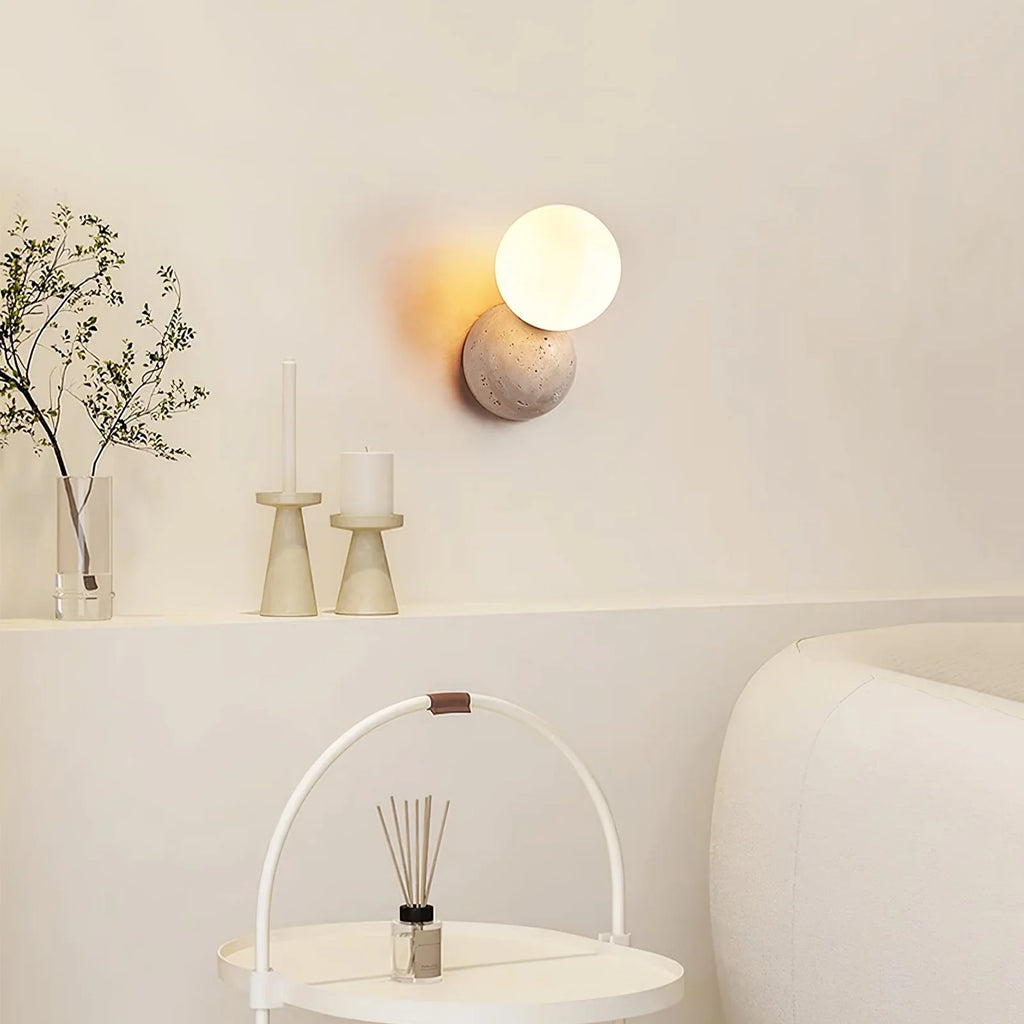 Celestial Travertine Tion Wall Lamp