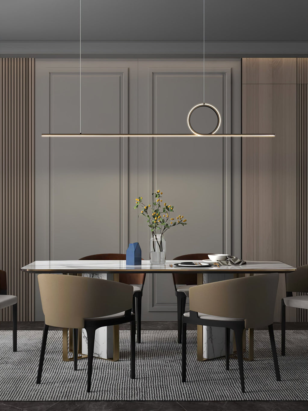 Centre Loop Linear Pendant Lamp