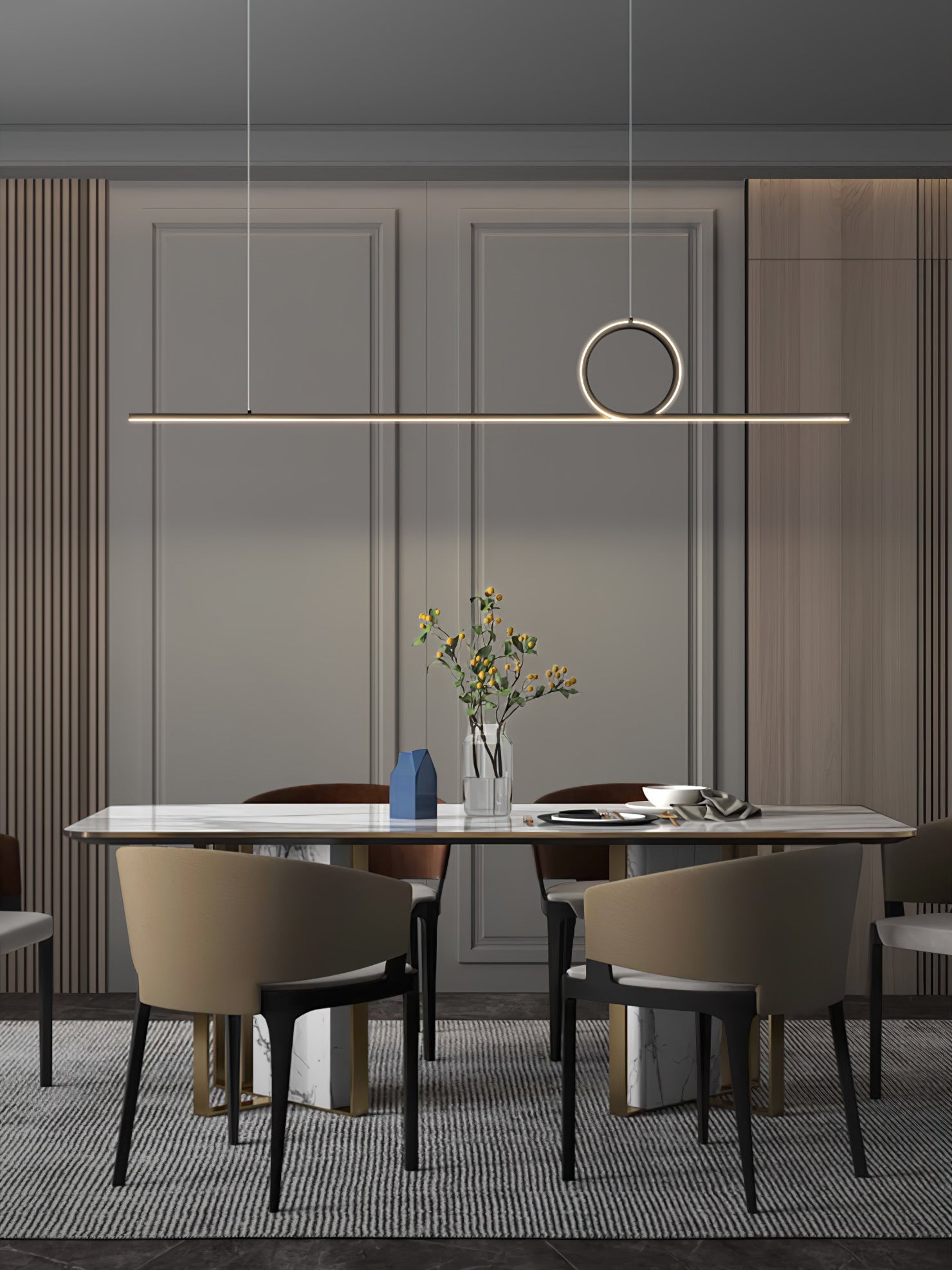 Centre Loop Linear Pendant Lamp