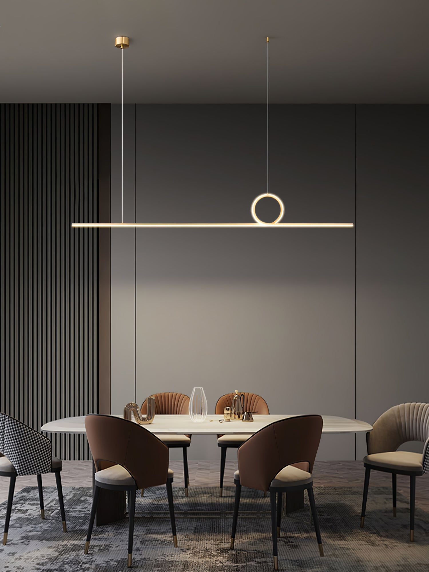 Centre Loop Linear Pendant Lamp