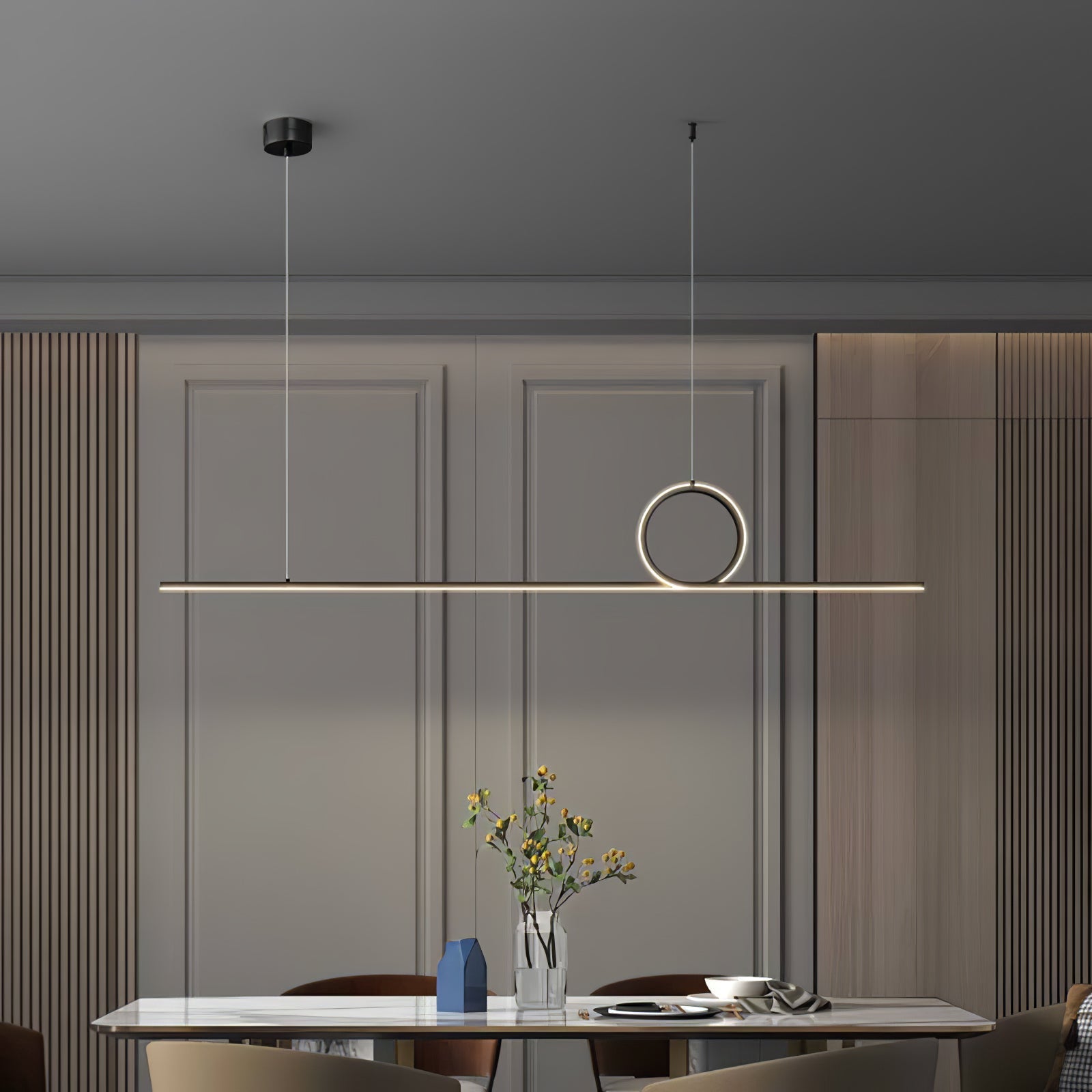 Centre Loop Linear Pendant Lamp