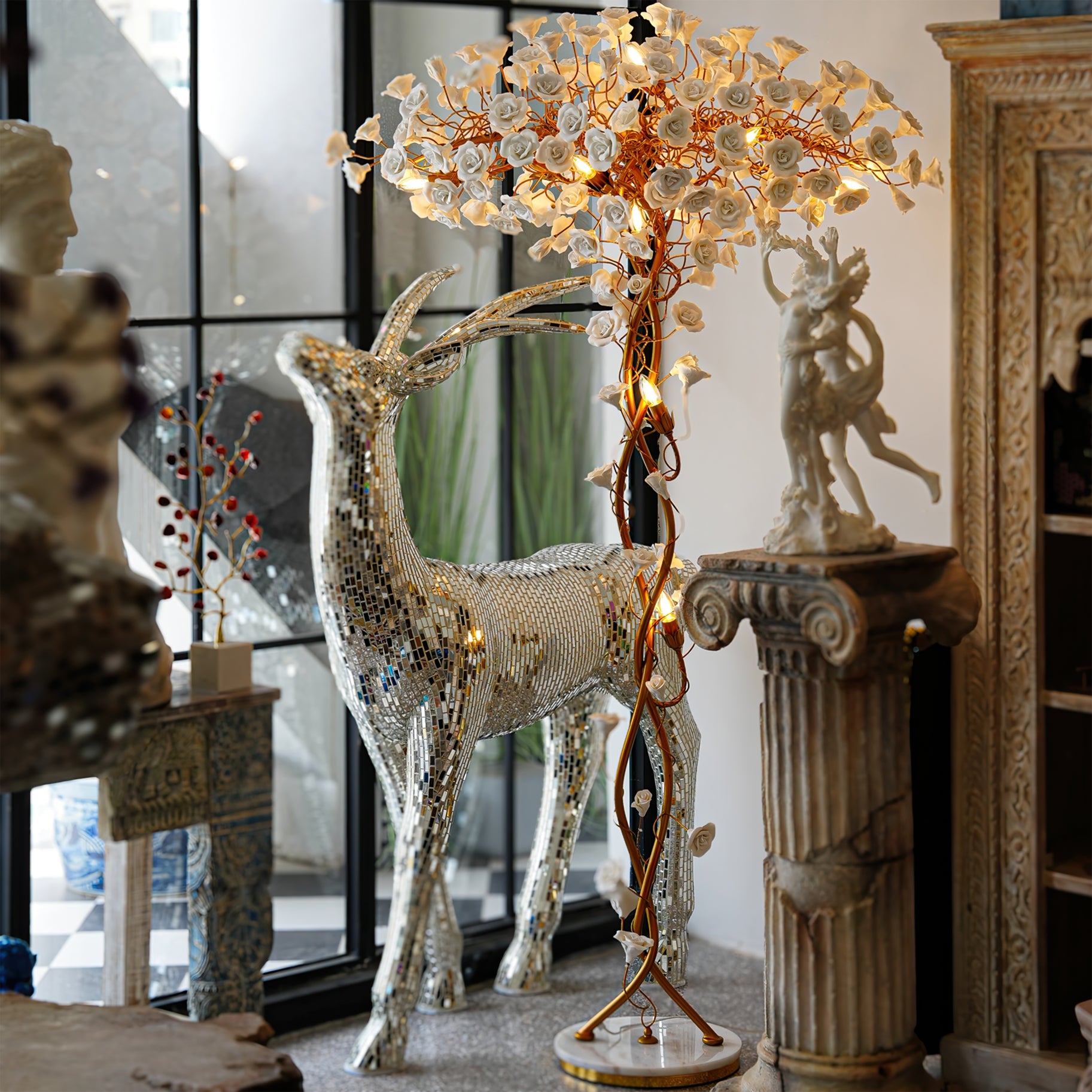 Ceramic Flower Floor Lamp