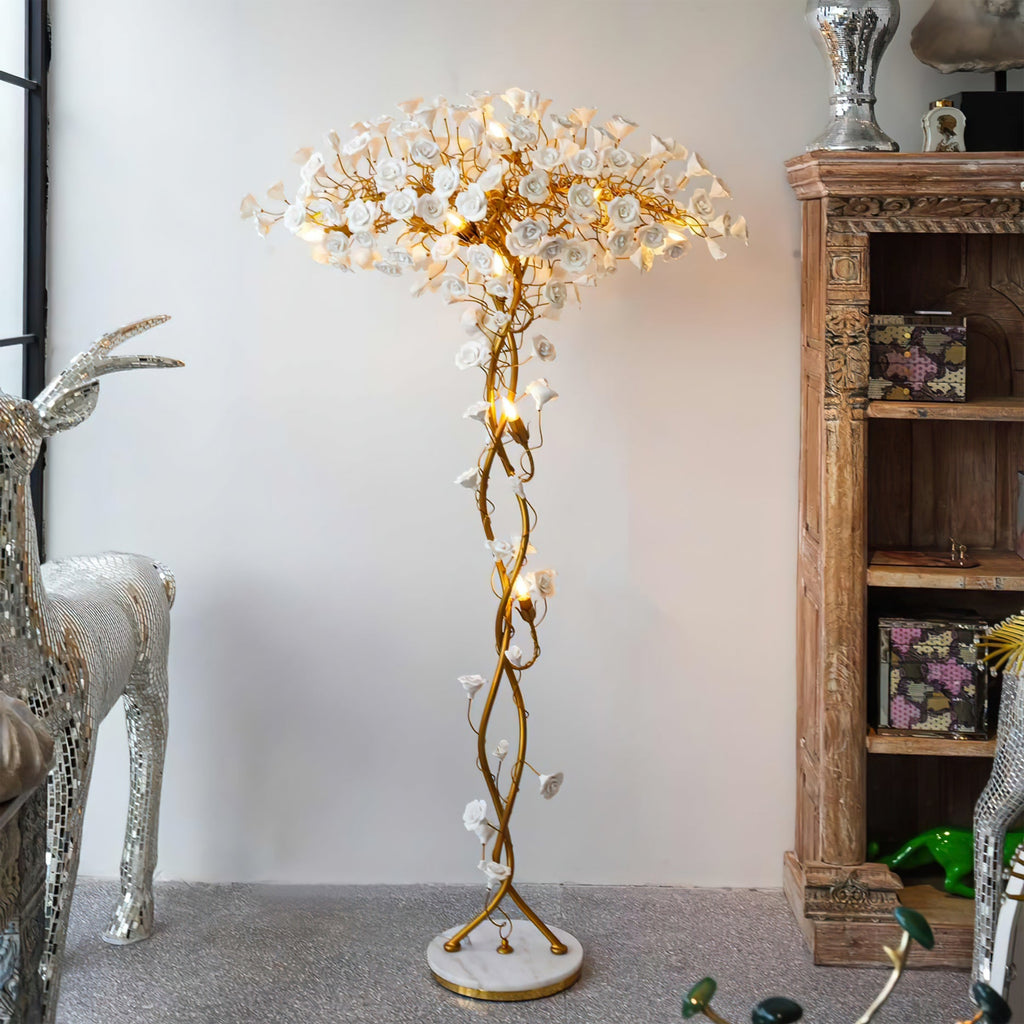 Ceramic Flower Floor Lamp