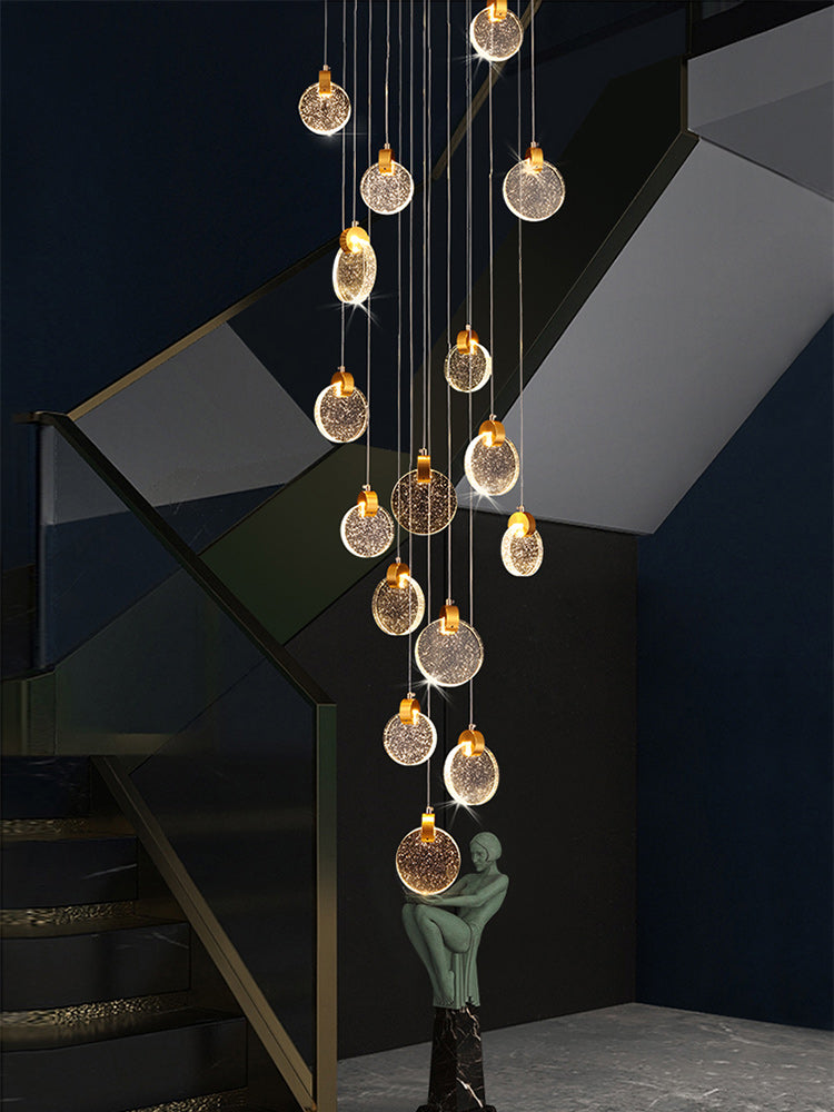 Bubble Crystal Staircase Pendant Light