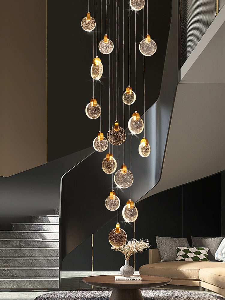 Bubble Crystal Staircase Pendant Light