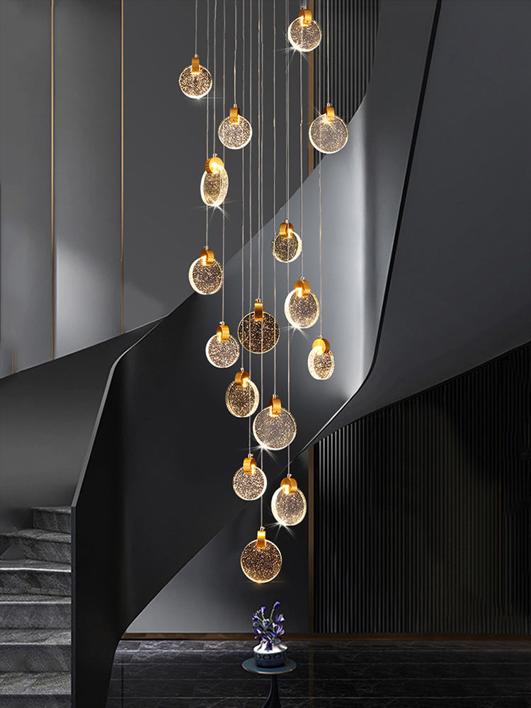 Bubble Crystal Staircase Pendant Light