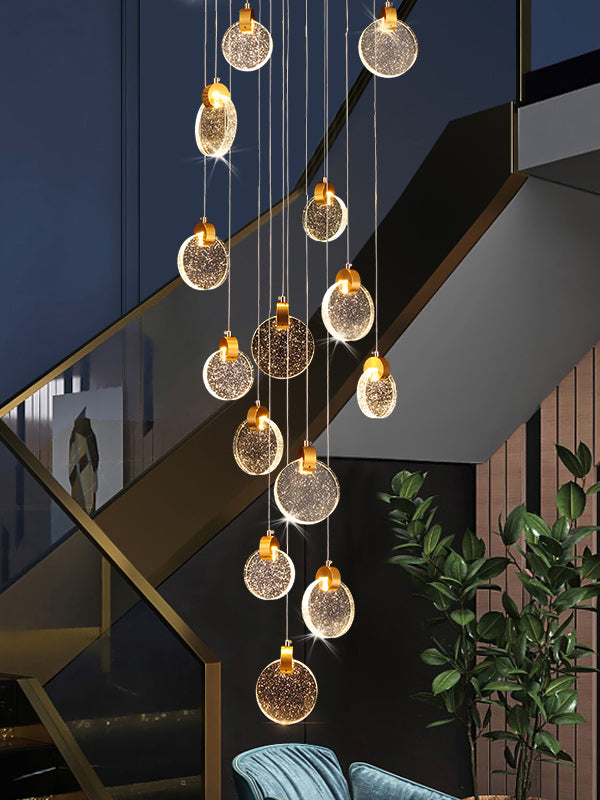 Bubble Crystal Staircase Pendant Light