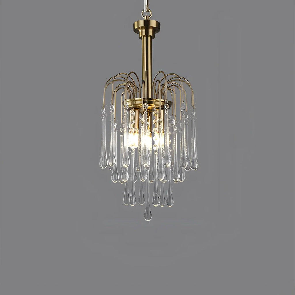 French Retro Water Drop Glass Chandelier