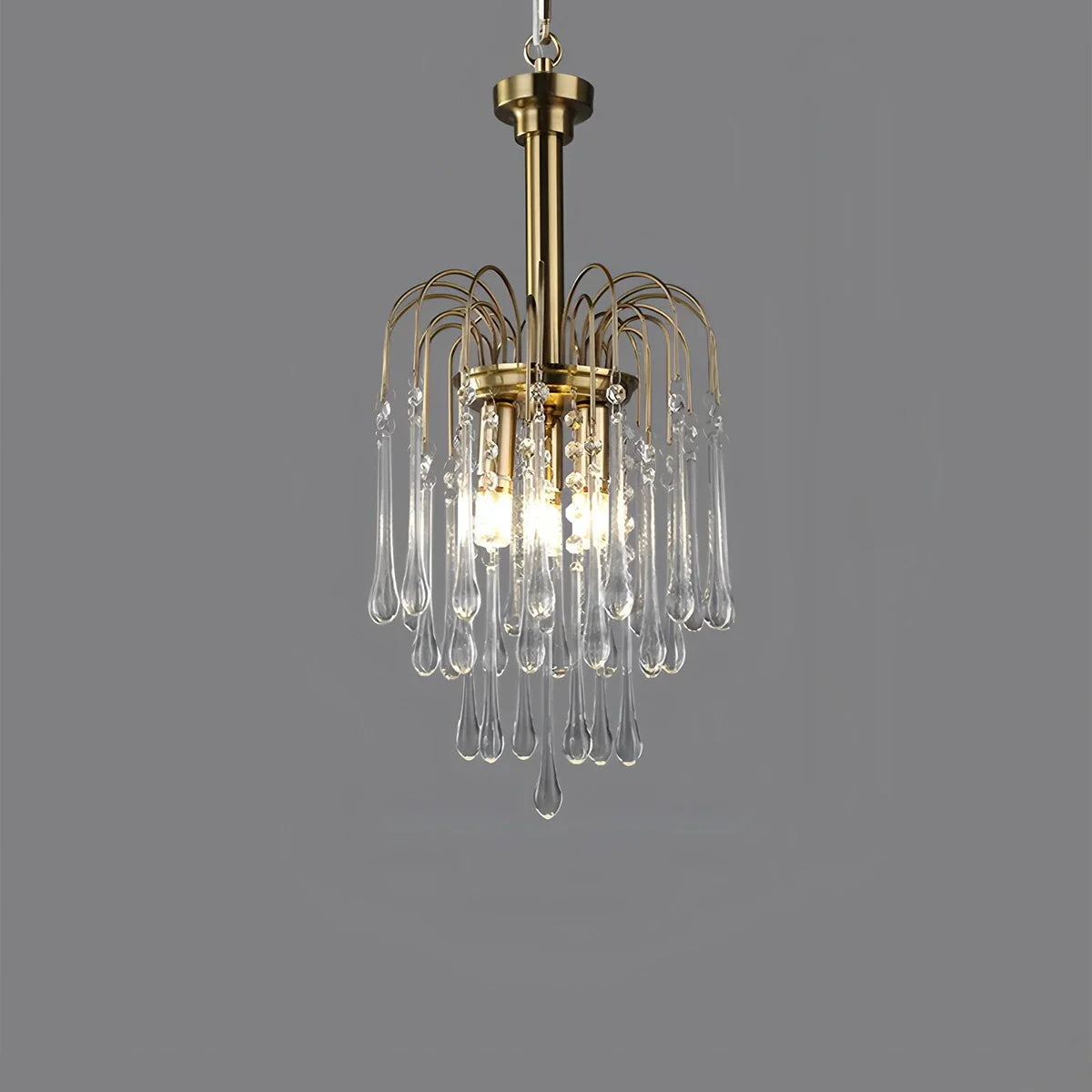 French Retro Water Drop Glass Chandelier