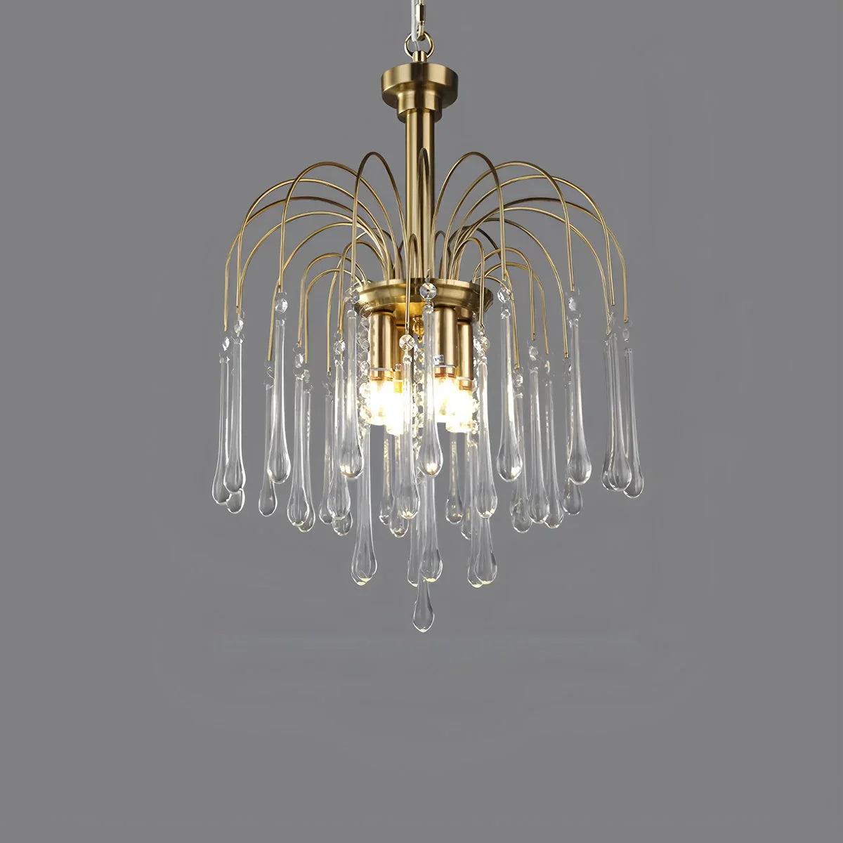 French Retro Water Drop Glass Chandelier