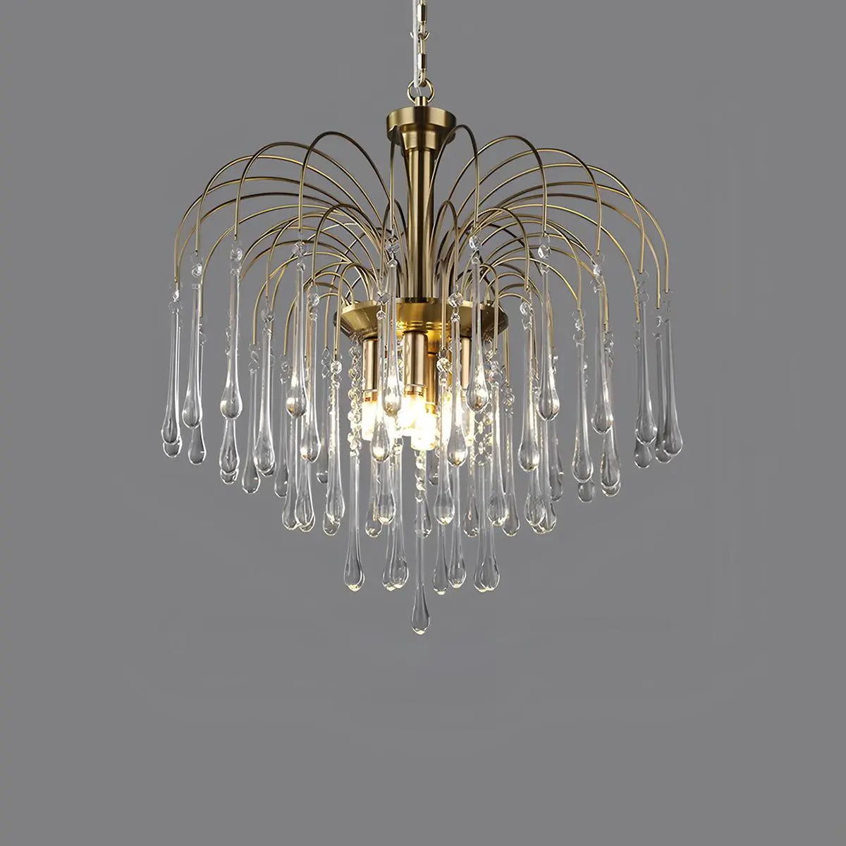 French Retro Water Drop Glass Chandelier