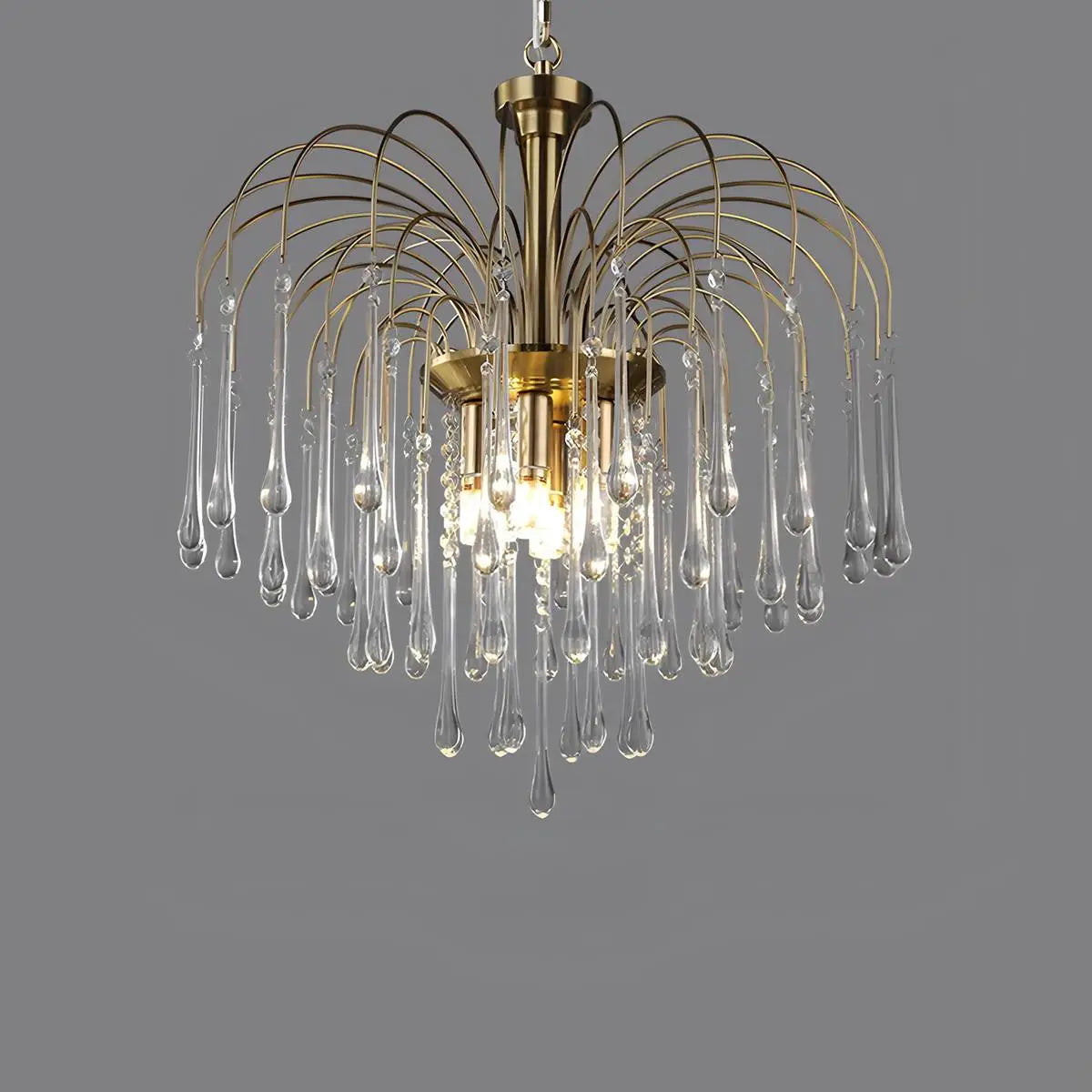 French Retro Water Drop Glass Chandelier