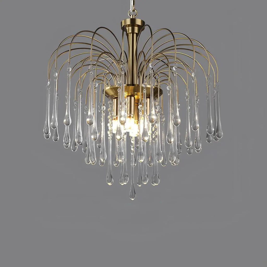 French Retro Water Drop Glass Chandelier
